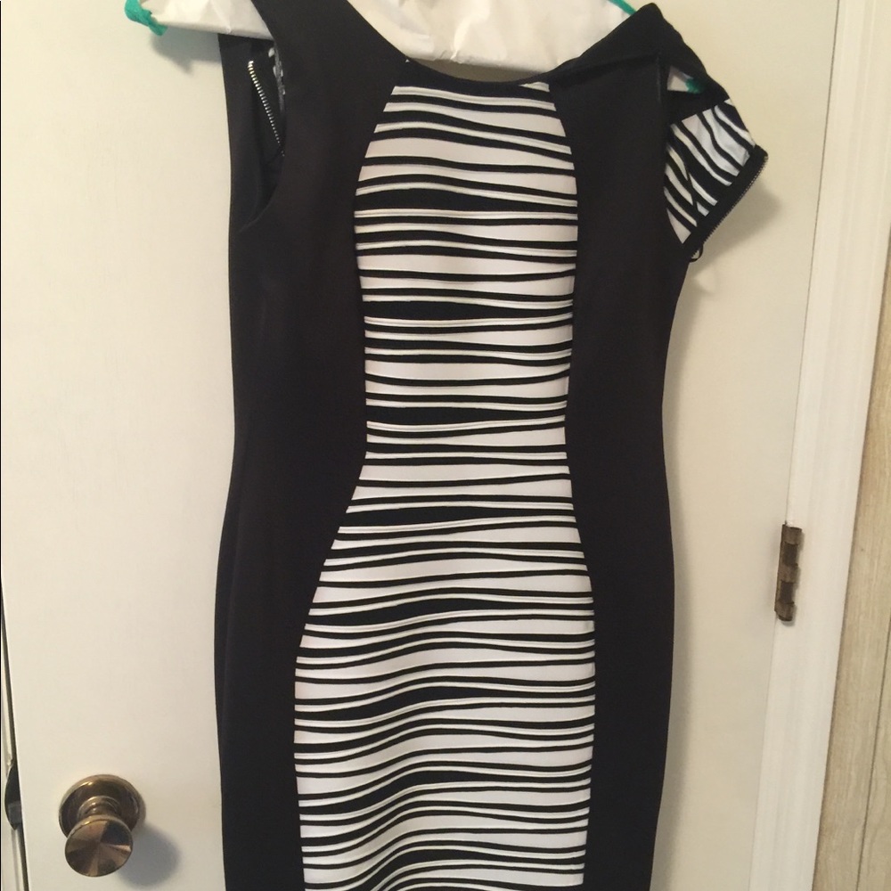 Black and white stripped dress
